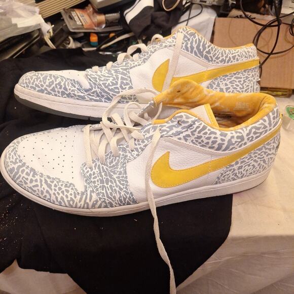 Nike Air Jordan 1 White/Yellow Retro Low \'West Coast\' Sneakers Men\'s Size 17 main image 8